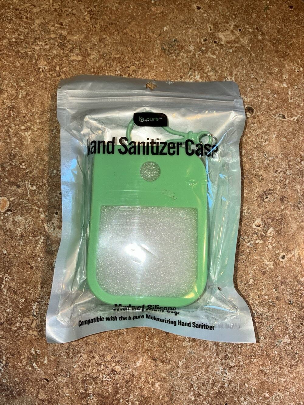 B.pure Hand sanitizer case with Keychain Clip In Color Green